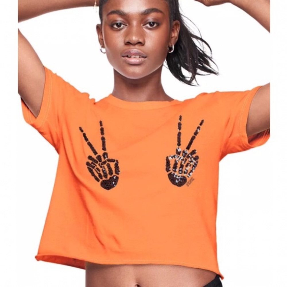 Victoria's Secret halloween skeleton crop top